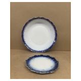 Blue  white plate and bowl