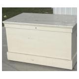 Large white painted blanket chest