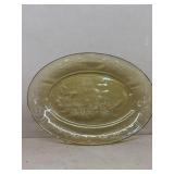 Yellow glass platter