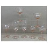 Pink glass stemware