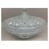 Cut glass covered dish