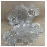 Flower pattern, glass double candle holders