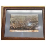 Cambridge city Indiana framed area print