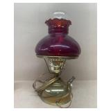 Brass electrified oil lamp