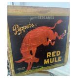 Red mule fruit crate