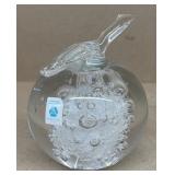 Bohemian glass apple paperweight handmade