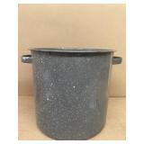 Gray enamel stew pot