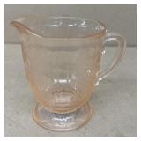Pink depression, glass creamer