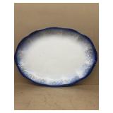 White and blue platter