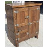 Vintage OAK icebox refrigerator
