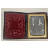 Tintype  of man and woman antique photo