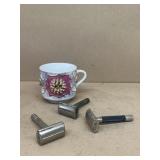 Razors and shaving mug