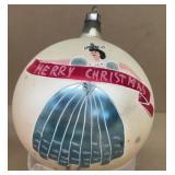Hand painted early glass Christmas ornament