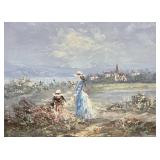 Marie CHARCOT signed oil on canvas 17" x 21"