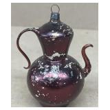 Glass teapot Christmas ornament vintage