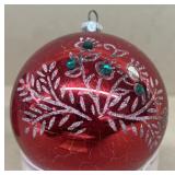 Red glass handmade Christmas ornament