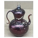 Teapot glass vintage Christmas ornament