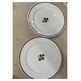 (2) Wedgewood ironstone tea leaf plates 9 1/2"
