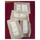 Six earlier linen mats crocheted