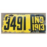 1913 Indiana license plate