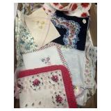 Vintage decorated handkerchiefs large lot