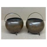 (2) copper CAULDRONS small size