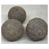 (3) Civil War mini cannonballs