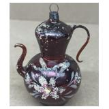 Glass teapot Christmas ornament vintage