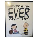 Charlie Brown and Lucy never ever give up framed