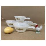Fire king CHANTICLE ER handle bowls, Stone, egg,
