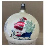 Hand-painted early glass Christmas ornament