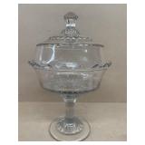 Clear glass dessert compote with lid