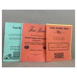 Farm Record books, vintage unused, Rushville and