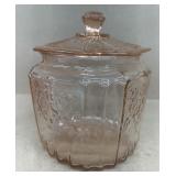 Pink depression cracker jar