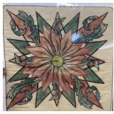 Poinsettia textile vintage 20" x 20"