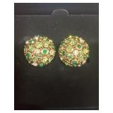 Joan Rivers green eloquent stone earrings