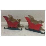(2) vintage wooden slays