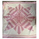 Pink and white Star quilt