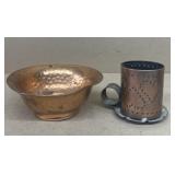 Copper bowl and candle holder