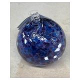Hand blown calico Christmas ball ornament