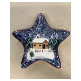 Star winter scene candy dish