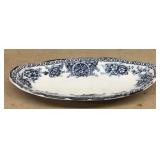 England, blue white flower dish