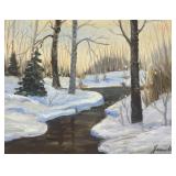 Snowscape Painting, signed JEAN