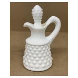 Fenton hobnail milk glass cruet