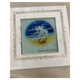 1980s unicorn art glass