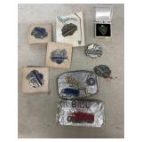 Teamster buttons, and belt buckles
