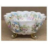 Decorative footed, scallop dish