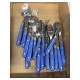 Blue handle flatware