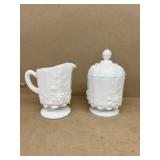 Westmoreland grape pattern cream, and sugar