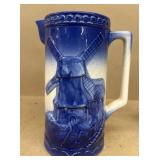 Blue white windmill pattern PITCHER